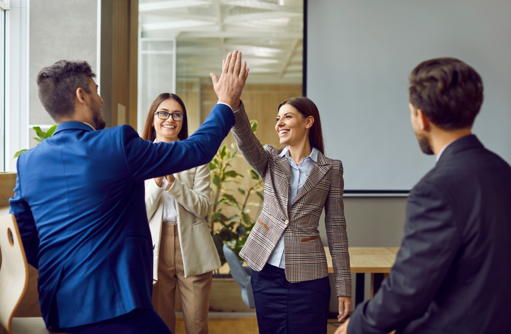 Business,People,High,Five,Happy,Team,Celebration,Or,Office,Greeting.